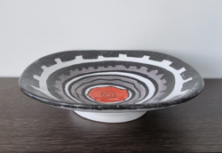 Komlós testvérek impozáns iparművészeti kerámia fali tál/dísztál-35 cm