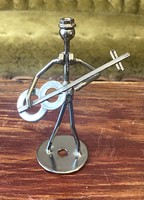 GITÁROZÓ ROCKER FÉM CSAVAR ZENÉSZ SZOBOR 12.5 CM