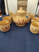 Vintage búza mintás kerámia kávés készlet dobozban