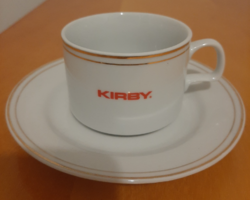 Made in China porcelán Kirby felirat, logó cappuccino csésze+alj