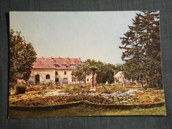 Képeslap,Harkány,Gyógyfürdő,park,sétány,épület látkép, részlet,1965-
