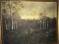 Sz.Otto Margit szignálással: Rőzsegyűjtő  olaj, vászon
