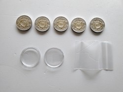 100 Ft-os emlék érmék verdei minőségű, 5db új széria100 éve független Nemzeti Bank2024-es színesfém