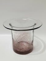 Karcagi lila színű fátyolüveg váza - 13,5 cm