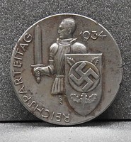 Nazi Party Original German NSDAP 1934 NATIONAL PARTY DAY BADGE. (Reichsparteitagabzeichen)