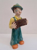 Signed H. Ráhmer Mária Art Deco Style Harmonica Player Ceramic Figurine 23 cm