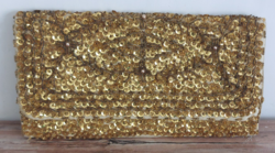 Meseszép,antik vintage kézzel fűzött flitteres, gyöngyös estélyi táska, pénztárca az 1950- 60 évek