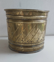 Antik Massiv Messing patinás rézvirág kaspó