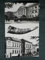 Képeslap, Jászberény, mozaik, tanítóképző, gimnázium ,Lehel kürtje részlet, 1968-