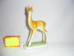 Hollóházi porcelán őz figura, nipp