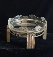 Art Deco asztalközép, gyümölcsös, bonbonos kínáló