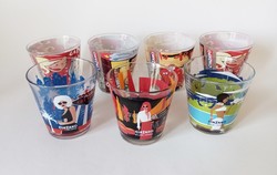 7x ritka Cinzano street-art/pop-art Milano Roma Miami Selwyn design pohár 1990-es évek