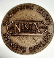 NIKEX Külkereskedelmi Vállalat 40 év a Külkereskedelemben kétoldalas bronz emlékérem , plakett  6 cm