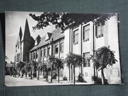 Képeslap, Kiskunhalas, Általános iskola látkép,részlet, 1958-