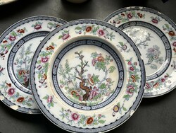 19. sz. -i antik Vesper angol kínaizáló kőporcelán tányér kobaltkék kézzel festett mintával