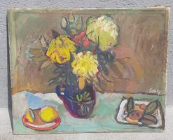 Sugár Gyula (1924-1991) zsűrizett festménye 1960 körül