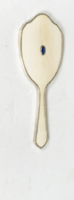 Silver-framed hand mirror with bone back