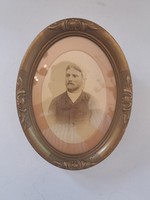 Antik ovális kis méretű képkeret, 1900-as évek eleje, gyönyörű állapotban