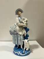 Német pásztorlány porcelán
