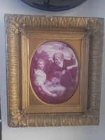 Alt Wien Nagyméretű Kézi Festett Porcelán Életkép,Kép.25 x 19.5 cm.