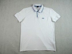 EREDETI HUGO BOSS (M) ELEGÁNS RÖVID UJJÚ FÉRFI FEHÉR GALLÉROS PÓLÓ
