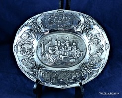 Ezüst tál, 833-as finomság, kiváló állapotban, a 19. szd. második feléből