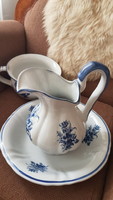Delft handmade porcelán 3db vintage: mosdótál,kancsó,bili