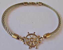 Különleges tengerész stílusú kézműves ezüst karkötő