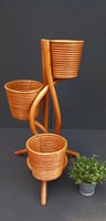 Vintage rattan és bambusz virágtartó 1960 ALKUDHATÓ design