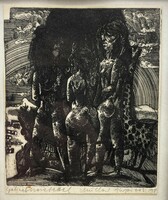 Müller Árpád (1961 - 2006): Rézmetszet, jelzett, ajándékozási bejegyzéssel, 1998