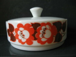 Retro Flower Power rózsás cukros. ékszertartó Schirnding Bavaria porcelán