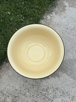 Zománcos zománcozott 40 cm-es sárga lavór falusi lavórtartóba lavórtartó