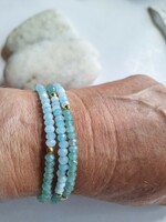 Aquamarine and Aventurine Necklace with Gold-plated Silver Clasp