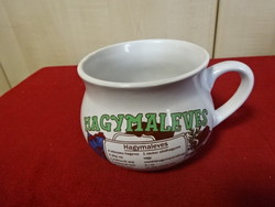 Magyar porcelán hagymaleveses pohár, átmérője 9,5 cm. Jókai.
