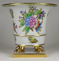 1S406 Régi Viktória mintás Herendi oroszlánlábas porcelán kaspó