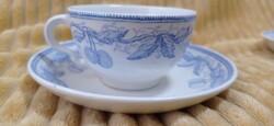 2 Hibátlan, antik, szívpecsétes, Zsolnay kávés csésze, mokkás csésze, alátétjeikkel, ritka dekorral.