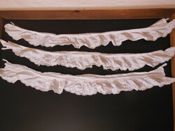 POLCCSÍK - 3 db !! - AJÁNLATOT VÁROK - 70 x 10 cm - MADEIRÁS  - KÉZIMUNKA  - LENVÁSZON