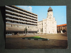 Képeslap, Kecskemét,Szabadság tér,OTP, Zsinagóga látkép,részlet, 1978-