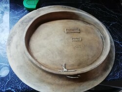 Antik számozott falitányér Terrakotta jelzett 33 cm x 27 cm pici hiba a szélén