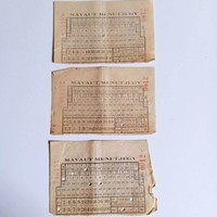 ZA494.9  3 db MÁVAUT  jegy (busz, vonat)  az 1950-es évekből
