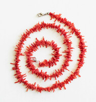 Vörös korall nyaklánc - nyakék, ékszer (60 cm)