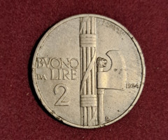 1924. 2  lira Olaszország III. Viktor Emánuel király  (88)