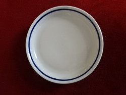 Zsolnay porcelán kistányér, kék csíkos, átmérője 17 cm. Jókai.