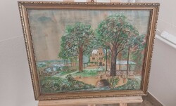 (K) Kovács Lajos (?) fetmény 54x43 cm kerettel