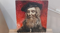 (K) Szilágyi Imre portré festmény 33x36 cm