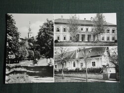 Képeslap, Lengyeltóti,mozaik,Zichy-kastély,községháza,templom, 1968-
