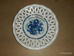 Idősek Világnapja 2009 Áttört szélű jelzett falitányér 22 cm Ambrus (ap)
