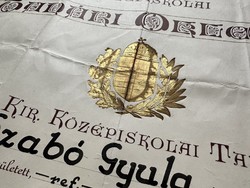 Középiskolai tanári oklevél 1935 Debrecen