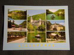 Képeslap,mozaik,Miskolc,Lillafüred Palotaszálló,kisvasút,Hámori tó látkép, részlet, 1982-
