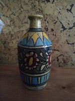 Antik perzsa sómázas kőcserép butella, palack - Iznik